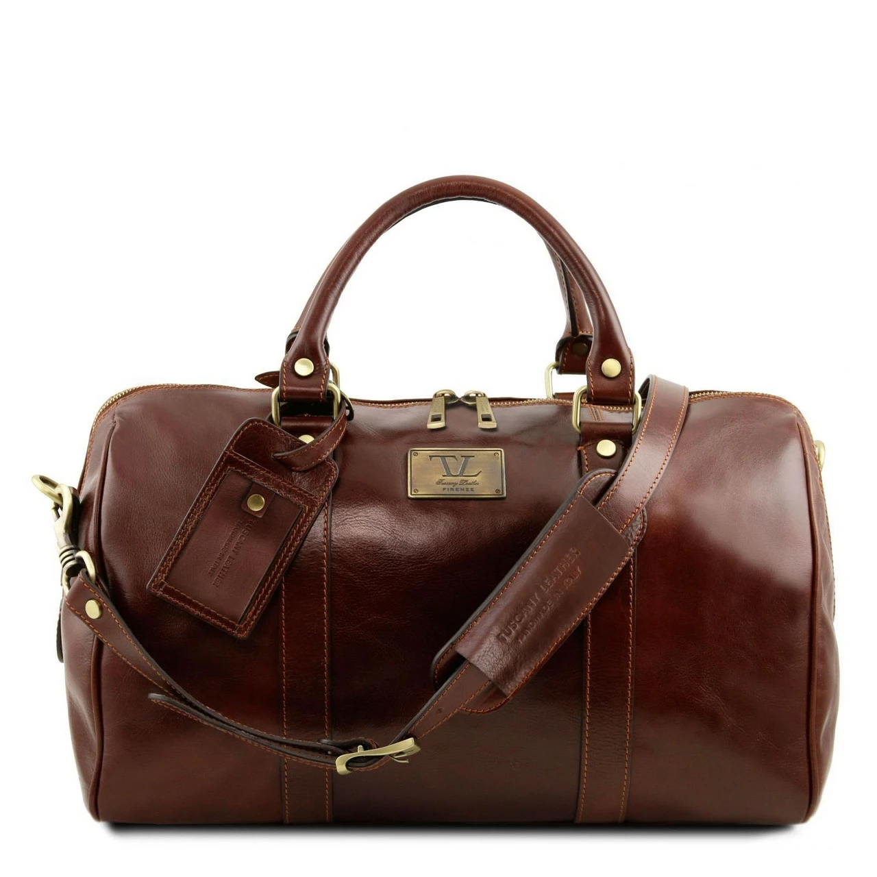 Tuscany Leather Duffle Bag With Rear Pocket Small - 42cm