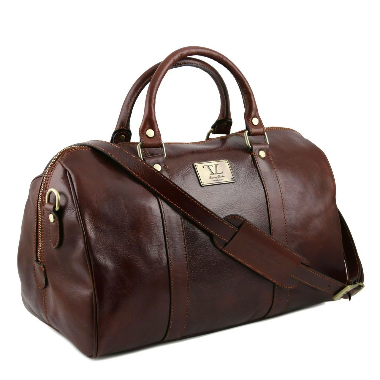 Tuscany Leather Duffle Bag With Rear Pocket Small - 42cm - Image 3